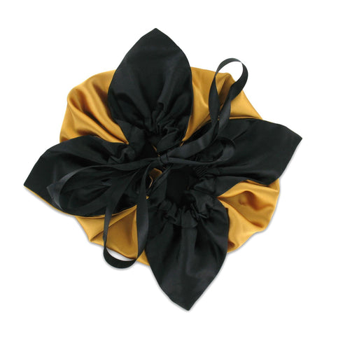 SiaLinda: Pompadour Tasche Aurelia gold / schwarz, Satin - SiaLinda.com